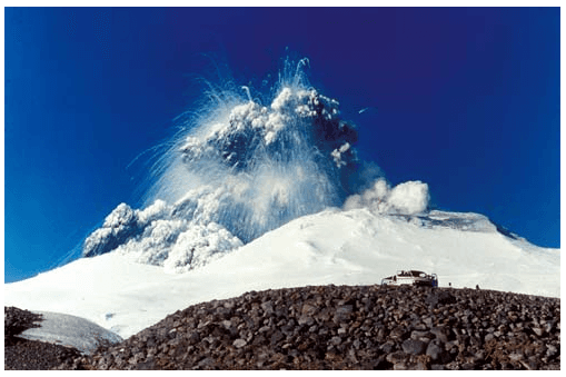 Mount Ruapehu, New Zealand 1996 eruption.